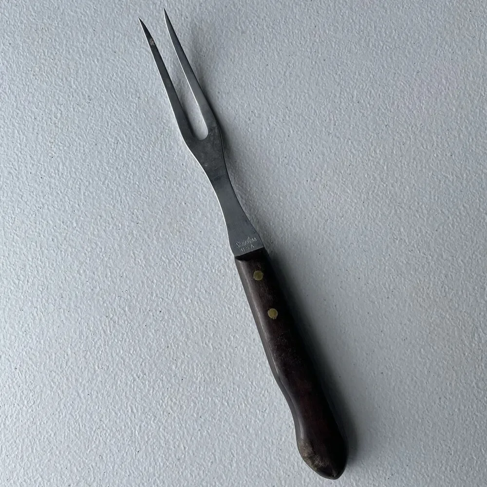 Vintage Carving Fork Made in USA Stainless Steel 9
